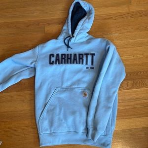 light blue carhartt hoodie size small